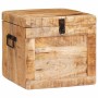 Caja de Almacenamiento con puerta Marrón Madera de mango maciza en Baúles de almacenamiento | Comprar online en Foru.es