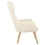 Sillón de relax de terciopelo blanco crema de vidaXL, Sillones - Ref: Foro24-341360, Precio: 122,92 €, Descuento: %