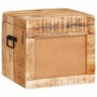 Caja de Almacenamiento con puerta Marrón Madera de mango maciza en Baúles de almacenamiento | Comprar online en Foru.es