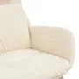 Sillón de relax de terciopelo blanco crema de vidaXL, Sillones - Ref: Foro24-341360, Precio: 122,92 €, Descuento: %
