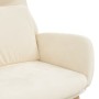 Sillón de relax de terciopelo blanco crema de vidaXL, Sillones - Ref: Foro24-341360, Precio: 126,90 €, Descuento: %