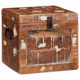 Caja de Almacenamiento con puerta Marrón Madera de mango maciza en Baúles de almacenamiento | Comprar online en Foru.es