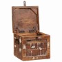 Caja de Almacenamiento con puerta Marrón Madera de mango maciza en Baúles de almacenamiento | Comprar online en Foru.es