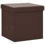 Taburetes de almacenaje plegables 2 uds marrón PVC de vidaXL, Taburetes y sillas plegables - Ref: Foro24-338787, Precio: 38,9...
