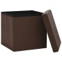 Taburetes de almacenaje plegables 2 uds marrón PVC de vidaXL, Taburetes y sillas plegables - Ref: Foro24-338787, Precio: 38,9...