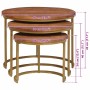 Mesas de Café Nido 3 pcs Madera maciza de mango y acero en Mesas de centro | Comprar online en Foru.es