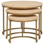 Mesas de Café Nido 3 pcs Madera maciza de mango y acero en Mesas de centro | Comprar online en Foru.es