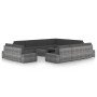 Juego muebles de jardín 12 pzas y cojines ratán sintético gris en Conjuntos de jardín | Comprar online en Foru.es