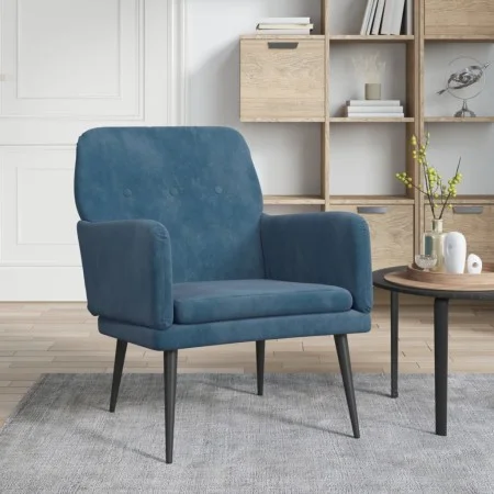 Sillón de terciopelo azul 62x79x79 cm de vidaXL, Sillones - Ref: Foro24-351413, Precio: 88,63 €, Descuento: %