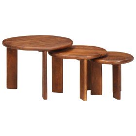 Mesas de Café Nido 3 pcs Marrón miel Madera de mango maciza en Mesas de centro | Comprar online en Foru.es