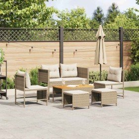Conjunto de sofás de jardín 6 pcs Beige y Crema ratán sintético en Conjuntos de jardín | Comprar online en Foru.es