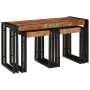 Mesa Nido 3 pcs Marrón y Negro Madera maciza reciclada y metal en Mesas auxiliares | Comprar online en Foru.es