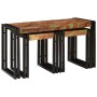Mesa Nido 3 pcs Marrón y Negro Madera maciza reciclada y metal en Mesas auxiliares | Comprar online en Foru.es