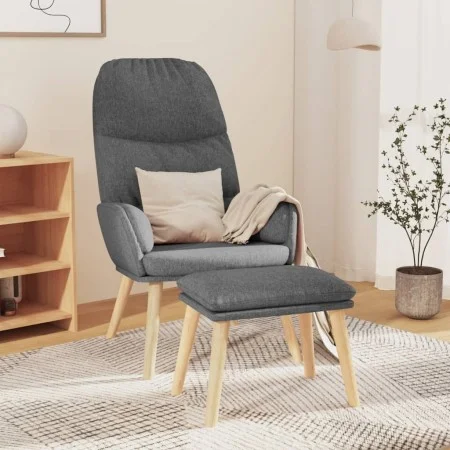 Sillón de relax con taburete tela gris claro de vidaXL, Sillones - Ref: Foro24-3097342, Precio: 129,57 €, Descuento: %