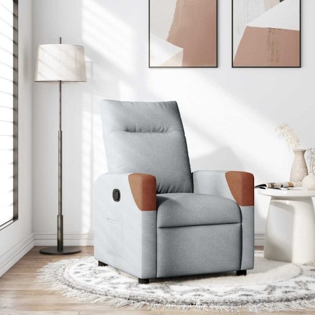 Sillón reclinable de tela gris claro en Sillones | Comprar online en Foru.es