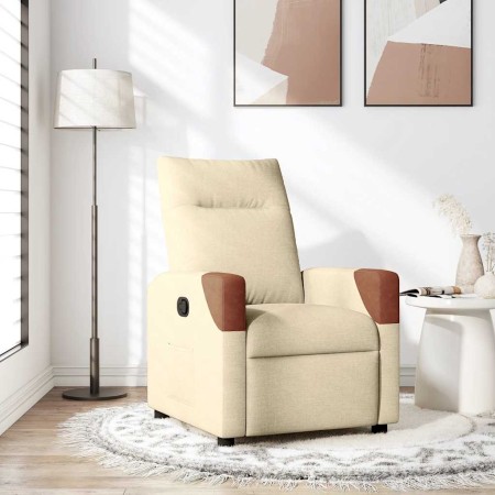 Sillón reclinable de tela crema en Sillones | Comprar online en Foru.es