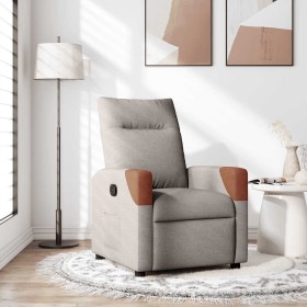 Sillón reclinable de tela gris taupe en Sillones | Comprar online en Foru.es