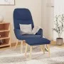Sillón de relax con reposapiés tela azul de vidaXL, Sillones - Ref: Foro24-3097346, Precio: 132,39 €, Descuento: %