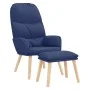 Sillón de relax con reposapiés tela azul de vidaXL, Sillones - Ref: Foro24-3097346, Precio: 132,39 €, Descuento: %