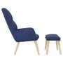 Sillón de relax con reposapiés tela azul de vidaXL, Sillones - Ref: Foro24-3097346, Precio: 132,39 €, Descuento: %