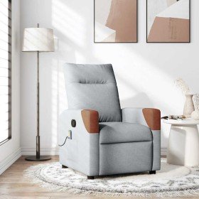 Sillón reclinable de masaje de tela gris claro en Sillones | Comprar online en Foru.es