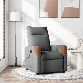 Sillón reclinable de masaje de tela gris oscuro en Sillones | Comprar online en Foru.es