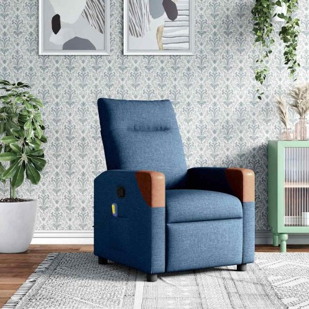 Sillón reclinable de masaje de tela azul en Sillones | Comprar online en Foru.es