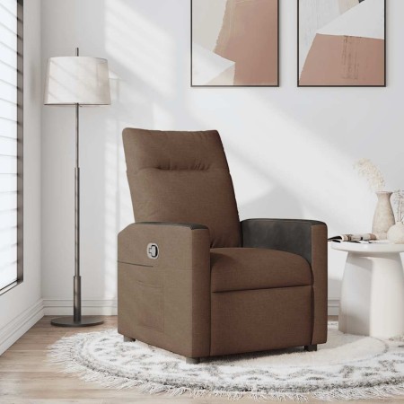 Sillón reclinable de tela marrón en Sillones | Comprar online en Foru.es