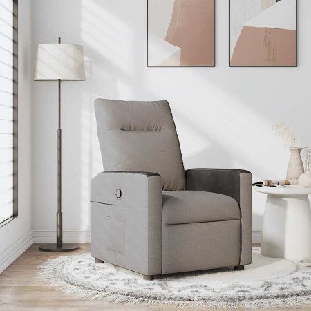 Sillón reclinable de tela gris taupe en Sillones | Comprar online en Foru.es