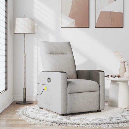 Sillón de masaje reclinable de tela gris nube en Sillones | Comprar online en Foru.es
