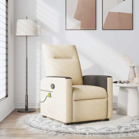 Sillón de masaje reclinable de tela crema en Sillones | Comprar online en Foru.es