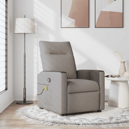 Sillón de masaje reclinable de tela gris taupé en Sillones | Comprar online en Foru.es