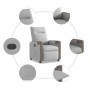 Sillón reclinable de tela gris nube en Sillones | Comprar online en Foru.es
