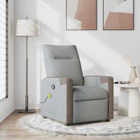 Sillón reclinable de masaje de tela gris claro en Sillones | Comprar online en Foru.es