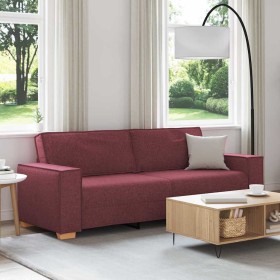 Sofá de 3 plazas  de tela color rojo vino, 180 cm en Sofás | Comprar online en Foru.es