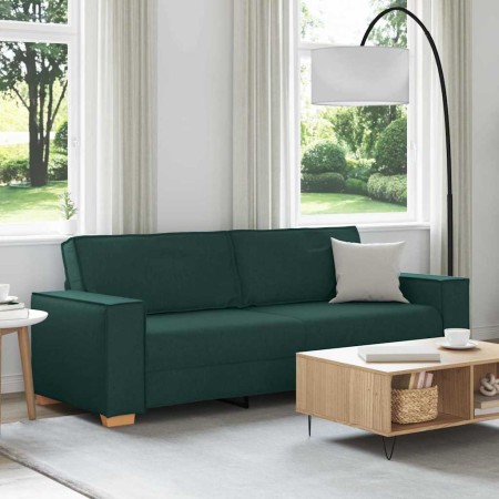 Sofá Verde oscuro 220 x 78 x 84 cm tela en Sofás | Comprar online en Foru.es