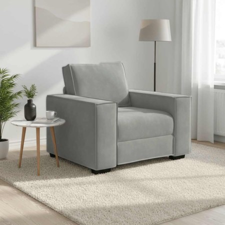 Sillón sofá gris claro 60 cm terciopelo en Sofás | Comprar online en Foru.es
