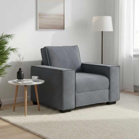 Sillón de terciopelo gris oscuro  60 cm en Sofás | Comprar online en Foru.es