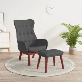 Sillón de relax con taburete tela gris oscuro de vidaXL, Sillones - Ref: Foro24-3097724, Precio: 146,37 €, Descuento: %