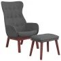 Sillón de relax con taburete tela gris oscuro de vidaXL, Sillones - Ref: Foro24-3097724, Precio: 146,37 €, Descuento: %