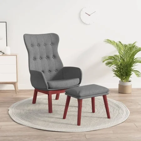 Sillón de relax con taburete tela gris claro de vidaXL, Sillones - Ref: Foro24-3097723, Precio: 147,10 €, Descuento: %