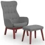 Sillón de relax con taburete tela gris claro de vidaXL, Sillones - Ref: Foro24-3097723, Precio: 147,10 €, Descuento: %