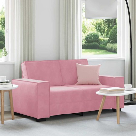 Sofá de 2 plazas terciopelo rosa 120 cm en Sofás | Comprar online en Foru.es