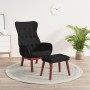 Sillón de relax con taburete tela negro de vidaXL, Sillones - Ref: Foro24-3097729, Precio: 147,66 €, Descuento: %