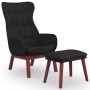 Sillón de relax con taburete tela negro de vidaXL, Sillones - Ref: Foro24-3097729, Precio: 147,66 €, Descuento: %