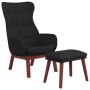 Sillón de relax con taburete tela negro de vidaXL, Sillones - Ref: Foro24-3097729, Precio: 147,66 €, Descuento: %