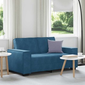 Sofá de 2 plazas terciopelo azul 120 cm en Sofás | Comprar online en Foru.es