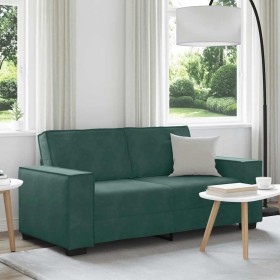 Sofá de 2 plazas de terciopelo verde oscuro 140 cm en Sofás | Comprar online en Foru.es