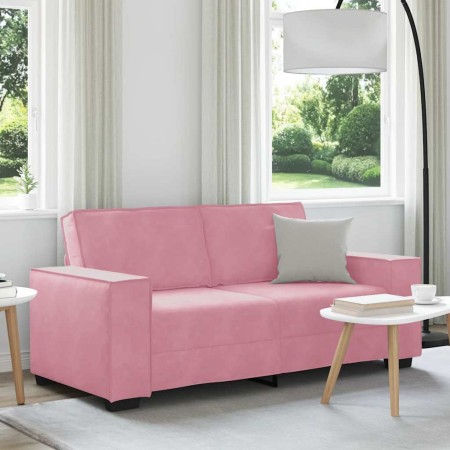 Sofá de 2 plazas terciopelo rosa 140 cm en Sofás | Comprar online en Foru.es