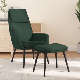 Sillón de relax con reposapiés tela verde oscuro de vidaXL, Sillones - Ref: Foro24-3097773, Precio: 149,37 €, Descuento: %